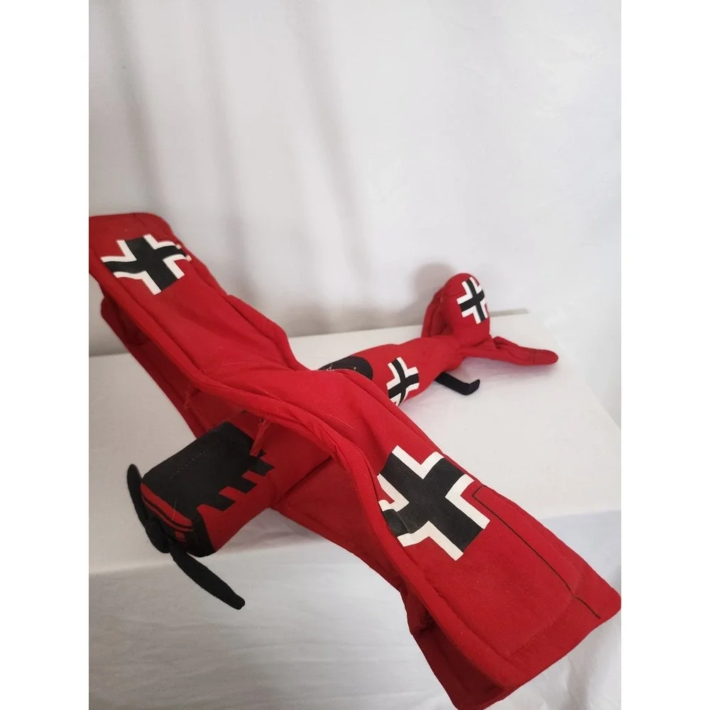 Vintage Red Baron Fokker Dr.I Triplane Hanging Plush Handmade Plane 20